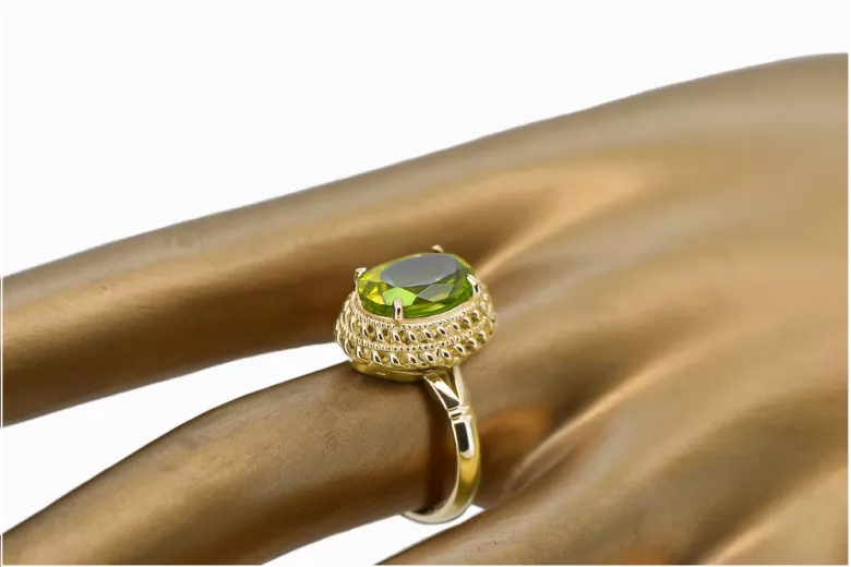  Žlutý peridot 14k žluté zlato Vintage vrc068y